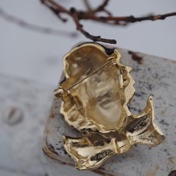 Big Vintage enamel Clown Brooch Gold Plated - Picture 4 of 5